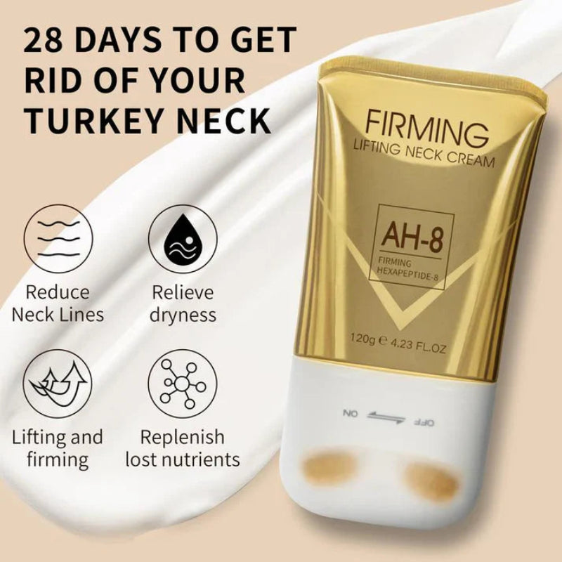 Firming cream for the neck with integrated massager