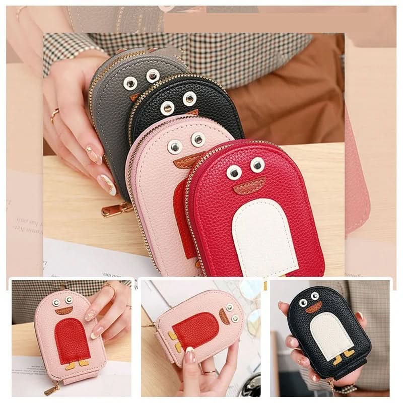 Portofel pentru carduri - model compact și rezistent cu pinguin 