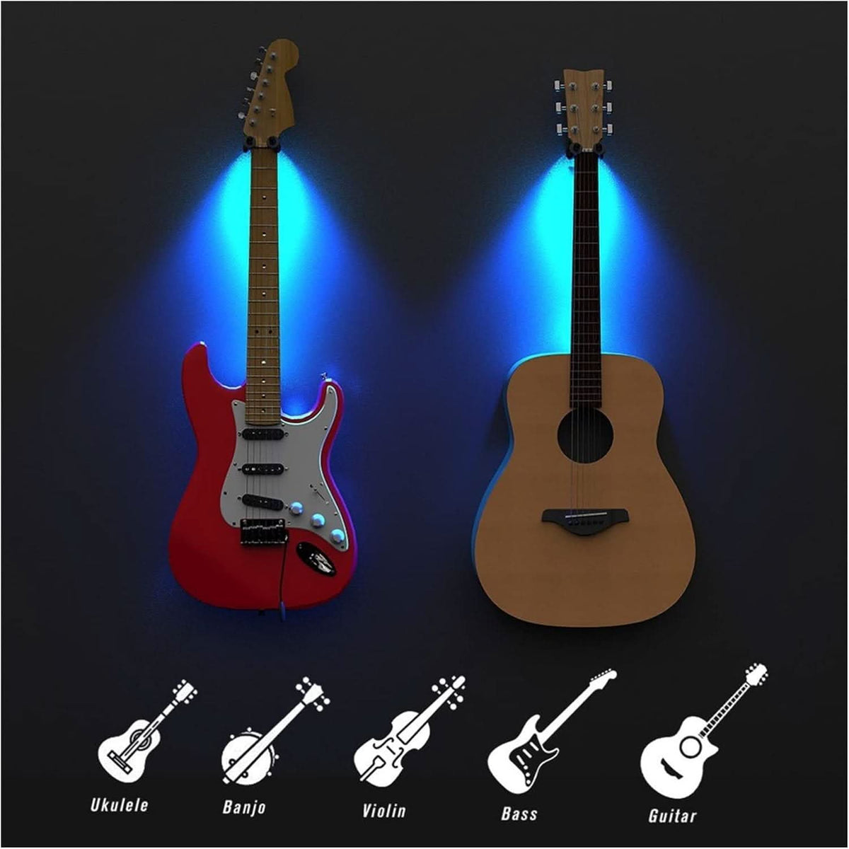 Väggmonterad LED-lampa för gitarr – Belys ditt instrument 