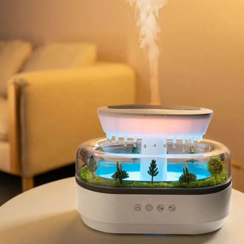 Diffusore Effetto Pioggia - Suono, Nebbia e Luce d'Ambiente 