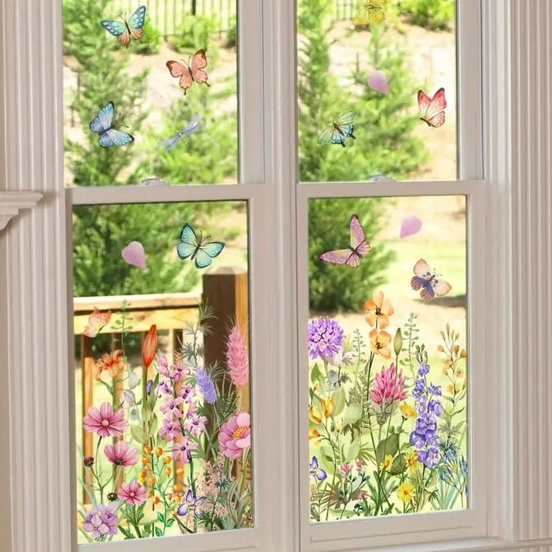 Klistret blommor för fönster 