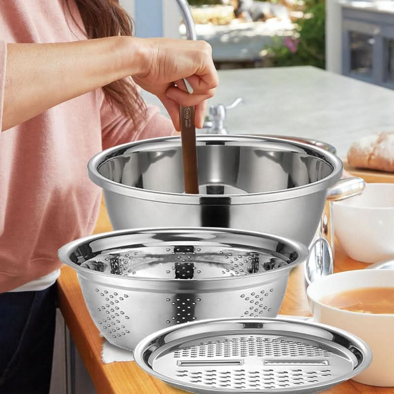 Drain, grate, and cut without changing the accessory 