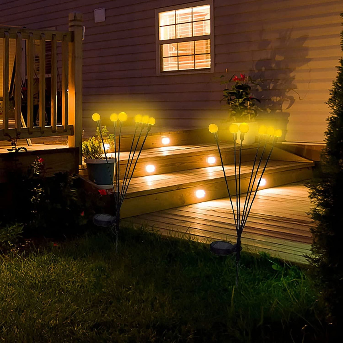Tuinlampen met vuurvliegjes 