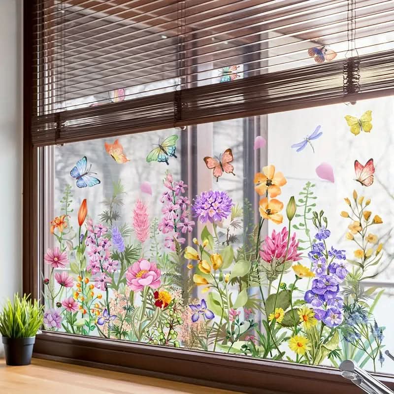 Klistret blommor för fönster 