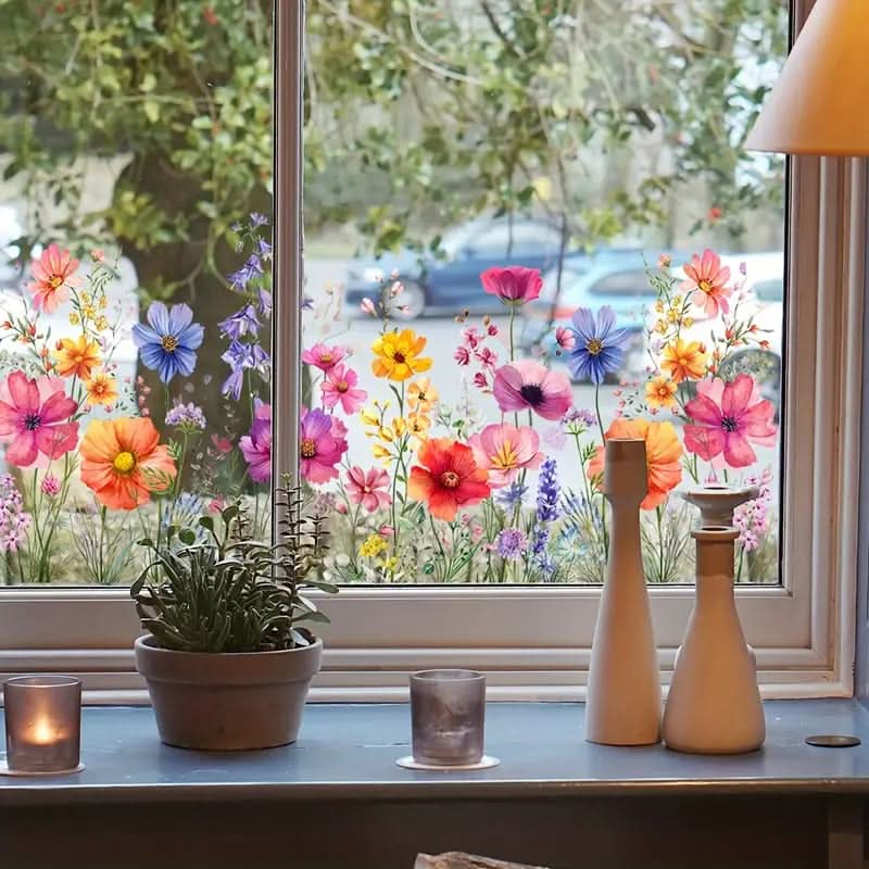 Klistret blommor för fönster 