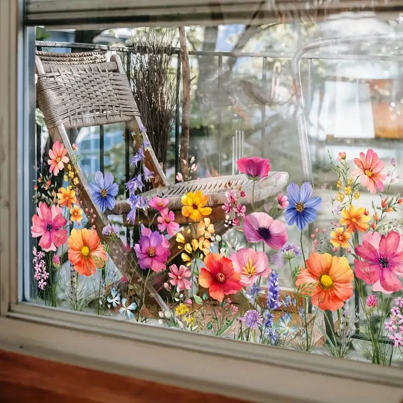 Klistret blommor för fönster 