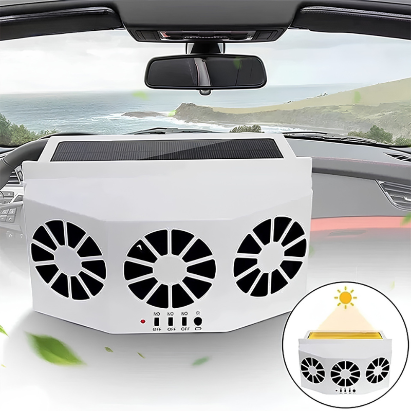 Ventilateur solaire pour voiture avec recharge USB