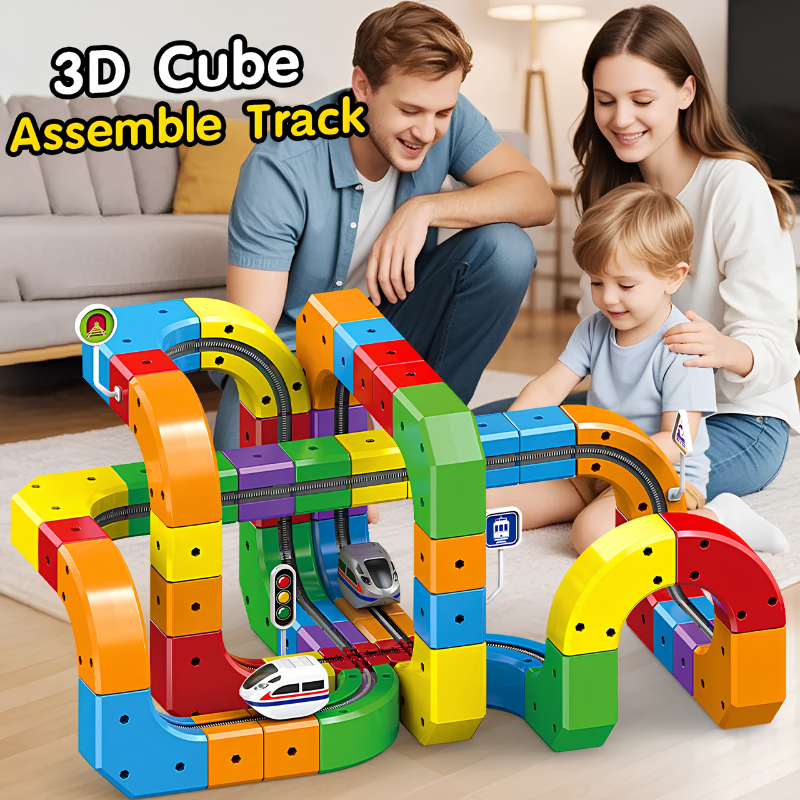 Train circuit 3D rechargeable – construction modulable pour enfants