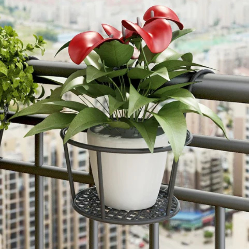 Opgehangen steun voor bloempotten 