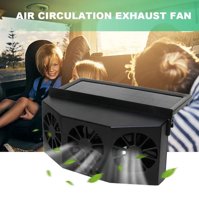 Ventilateur solaire pour voiture avec recharge USB