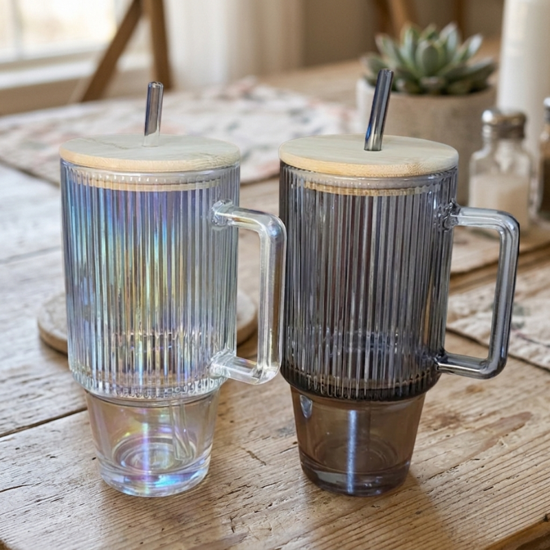 Gobelet en verre nomade anti-fuite – avec couvercle sécurisé