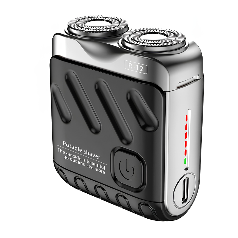 Rasoir électrique double tête – format compact rechargeable