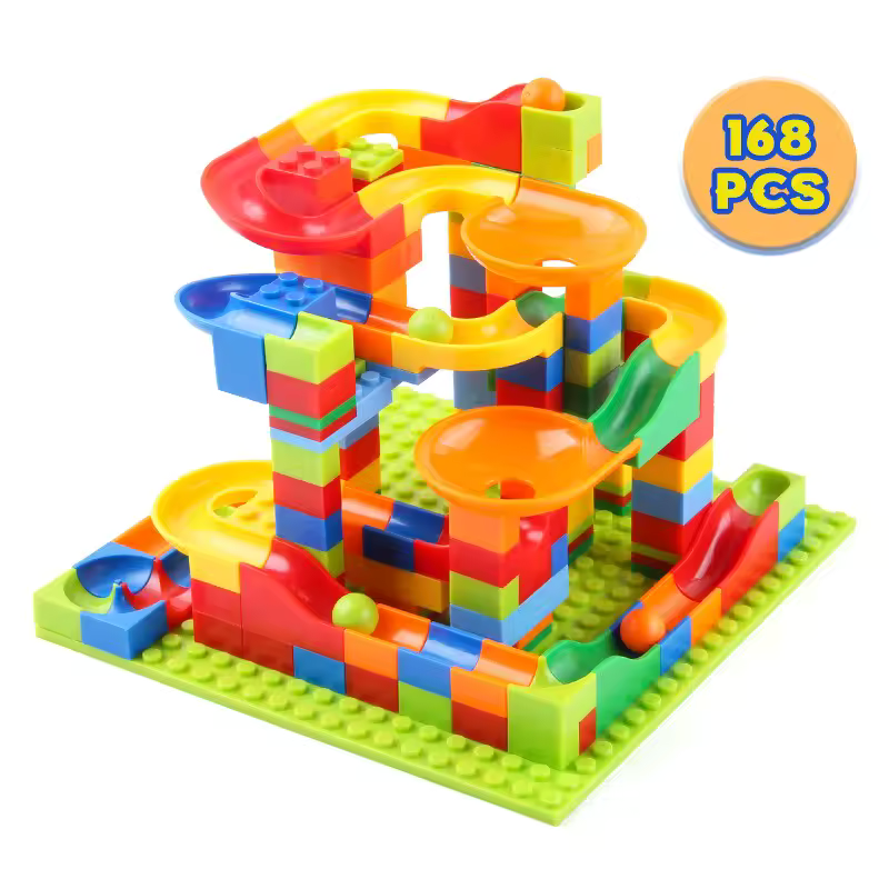 Konstruktionsspiel mit modularem Kugelbahnsystem 