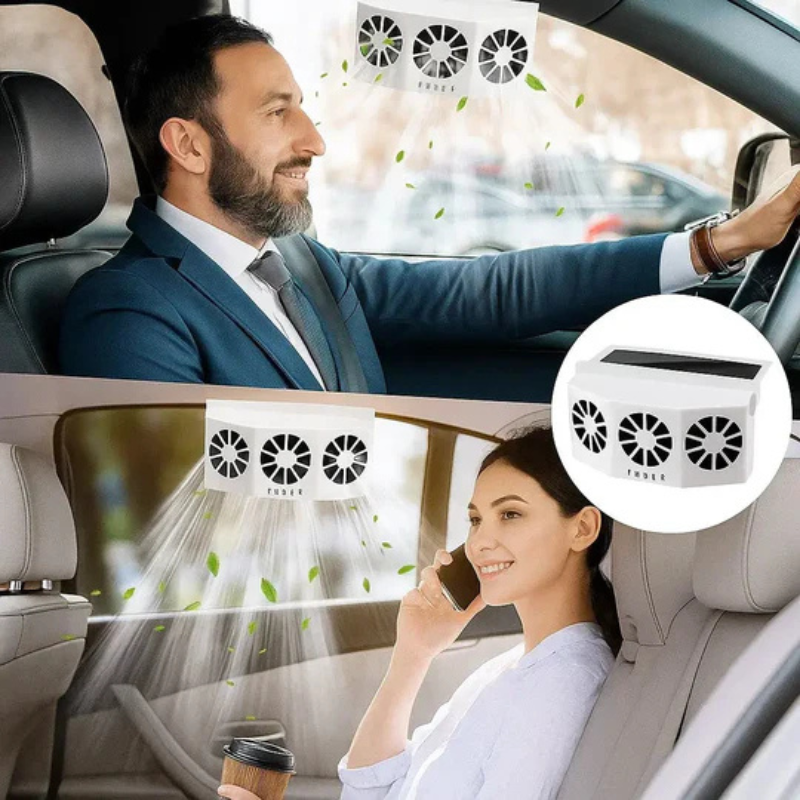 Ventilateur solaire pour voiture avec recharge USB