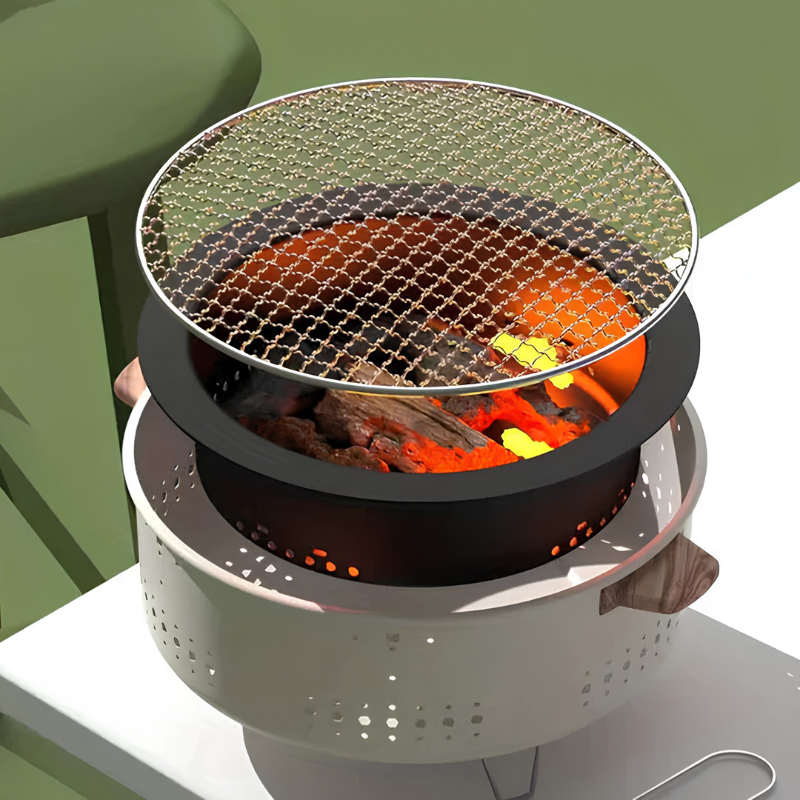 Barbecue charbon portable – grill rond démontable pour extérieur