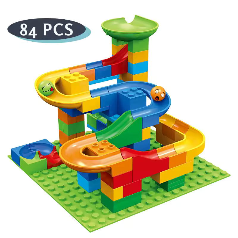 Konstruktionsspiel mit modularem Kugelbahnsystem 