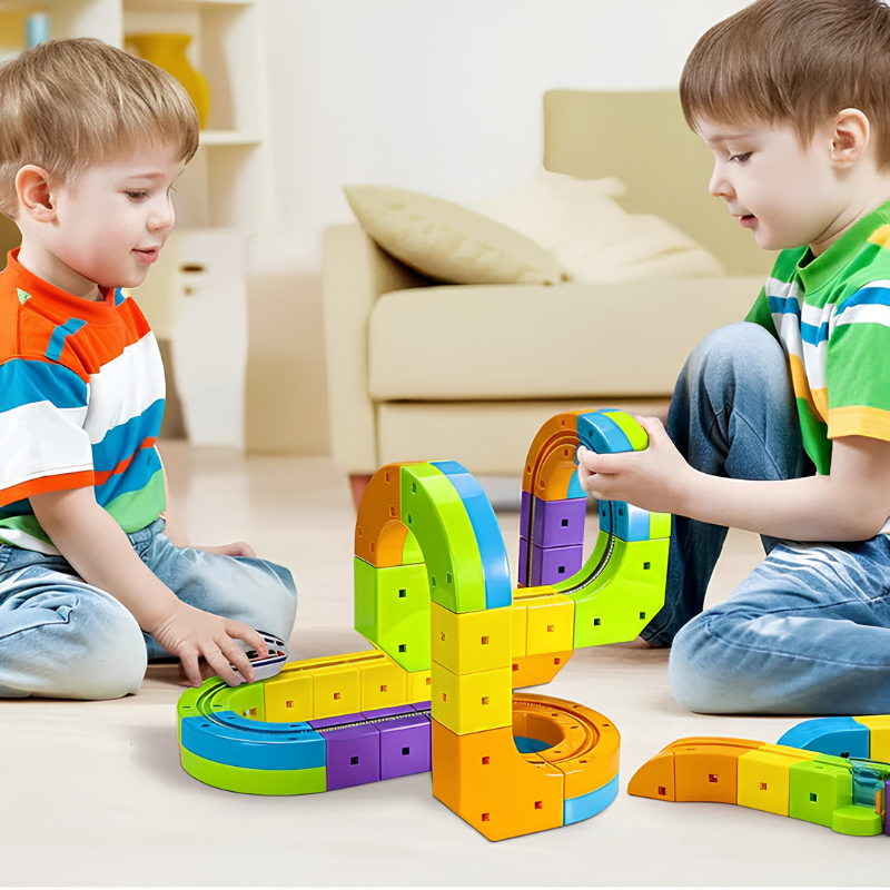 Train circuit 3D rechargeable – construction modulable pour enfants