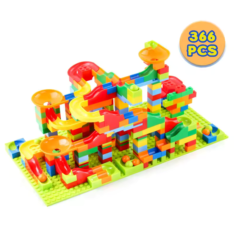 Konstruktionsspiel mit modularem Kugelbahnsystem 