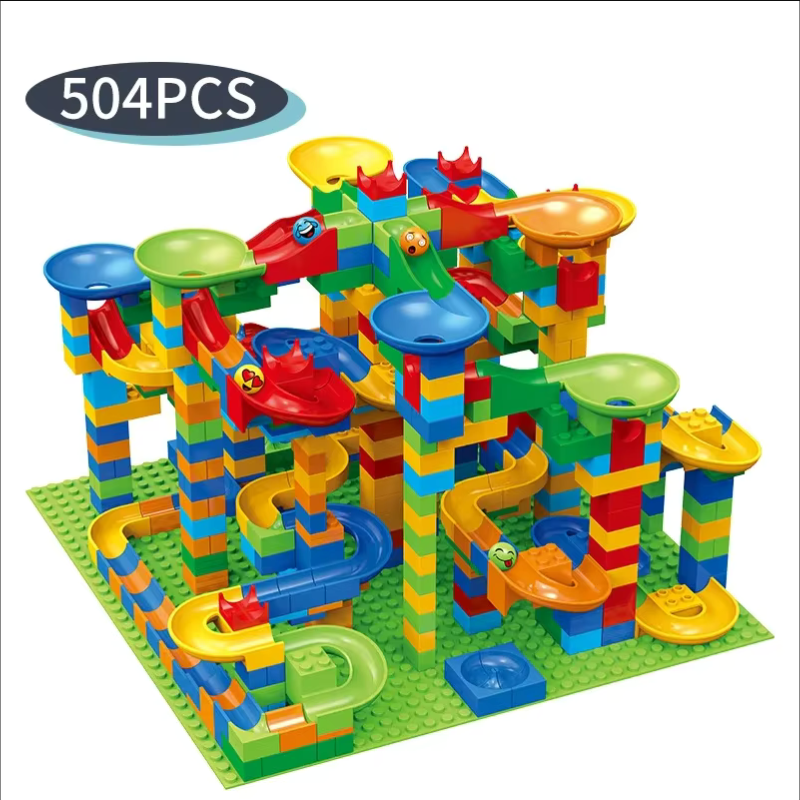 Konstruktionsspiel mit modularem Kugelbahnsystem 