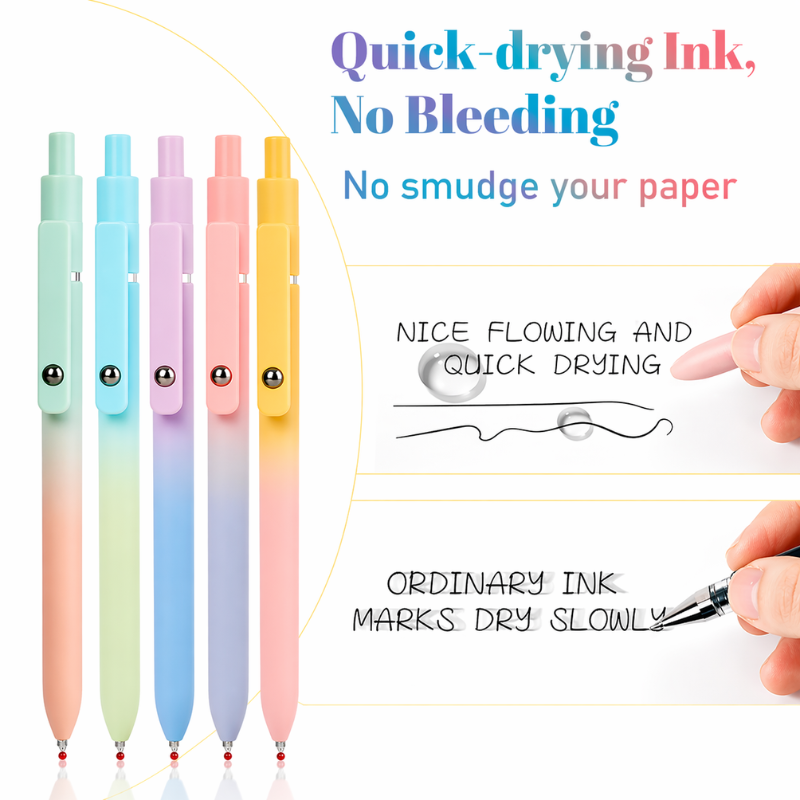 Lot de 5 stylos à séchage rapide — écriture nette immédiate