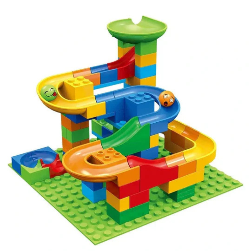 Konstruktionsspiel mit modularem Kugelbahnsystem 