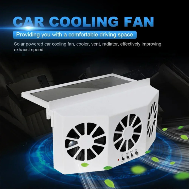 Ventilateur solaire pour voiture avec recharge USB