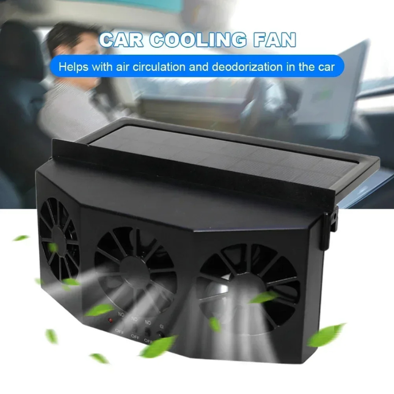 Ventilateur solaire pour voiture avec recharge USB