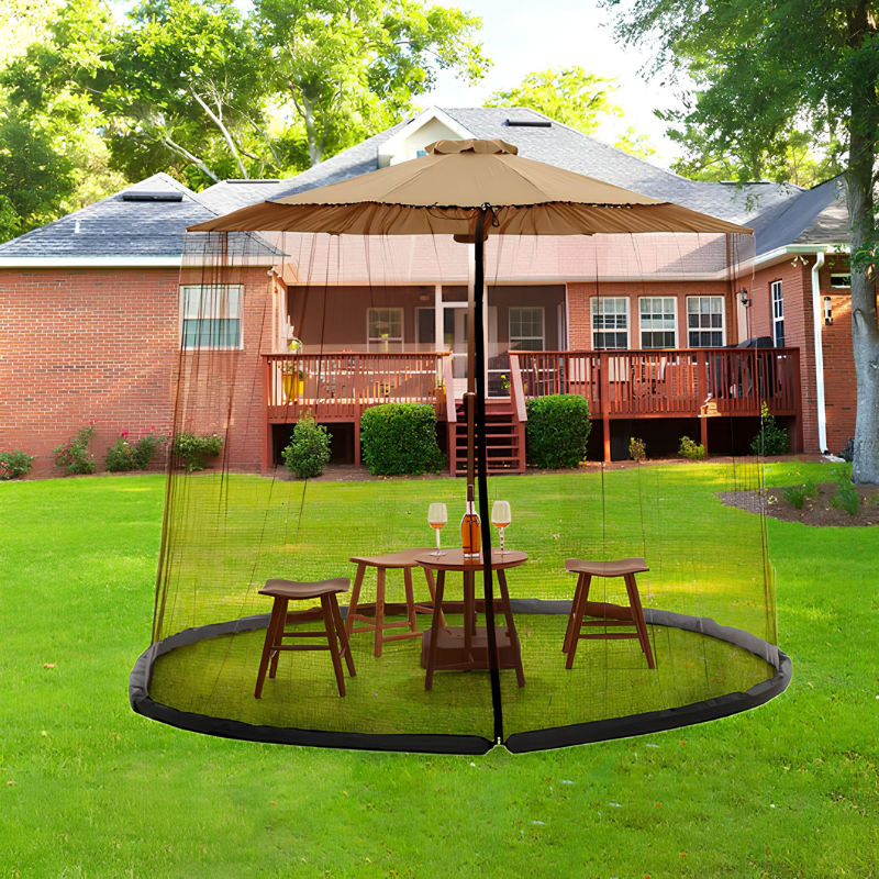 Moustiquaire parasol – protection anti-insectes avec fermeture zippée