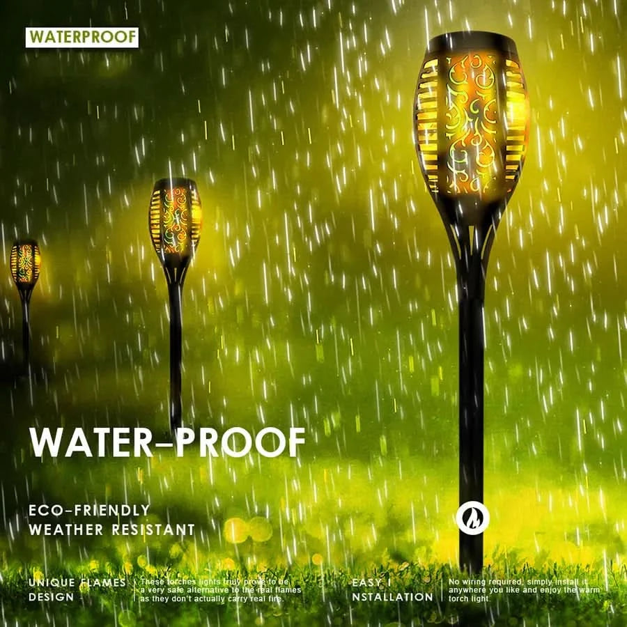Lampa solarna LED – Realistyczny płomień bez ognia 