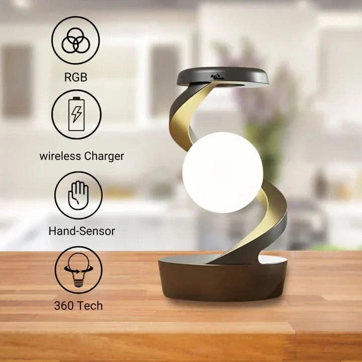 Design LED-lampa med integrerad trådlös laddare 