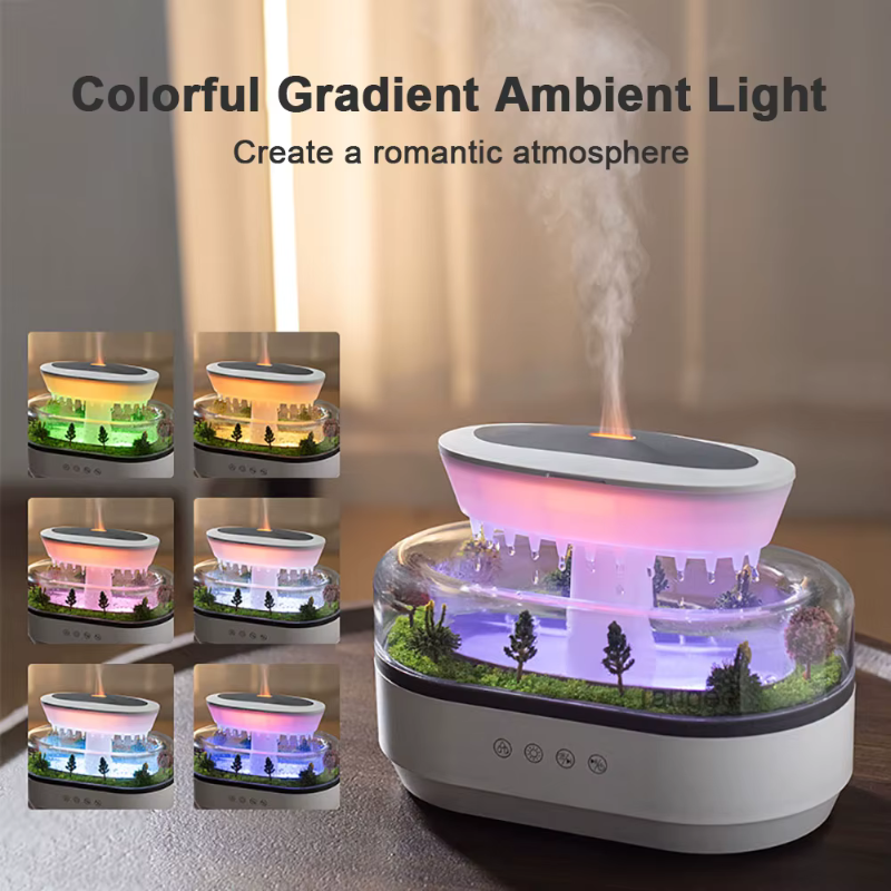 Diffuser med regneffekt - lyd, tåge & stemningslys 