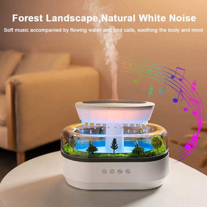 Diffusore Effetto Pioggia - Suono, Nebbia e Luce d'Ambiente 