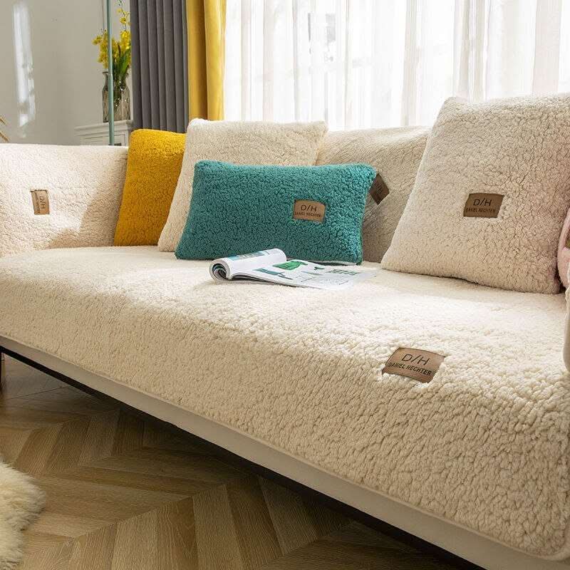 Ultraweiche Kaschmir-Lammfell-Couchhülle – Plüsch-Effekt & rutschfest 