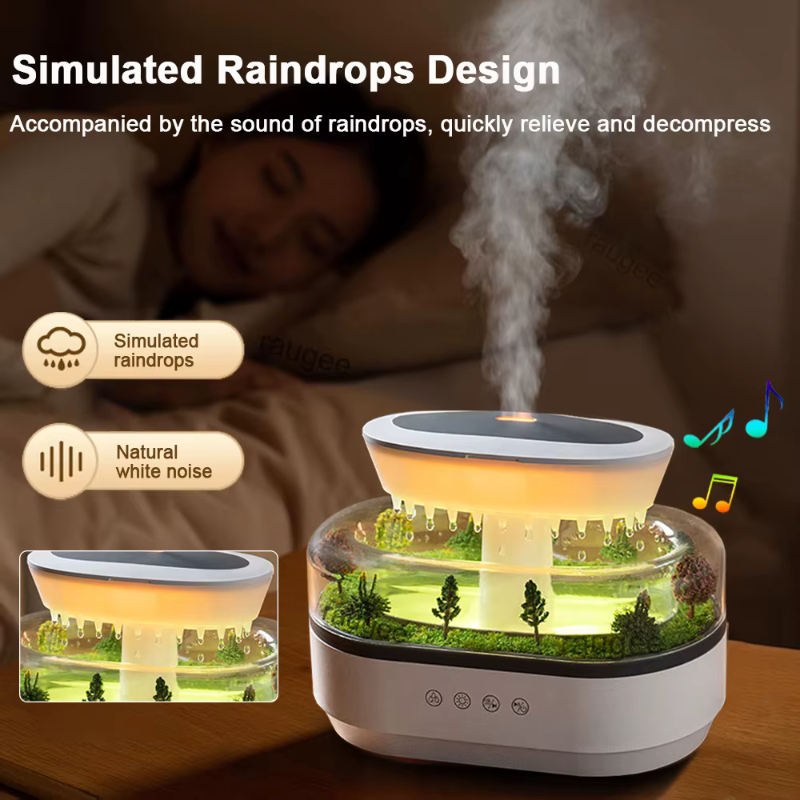 Diffusore Effetto Pioggia - Suono, Nebbia e Luce d'Ambiente 