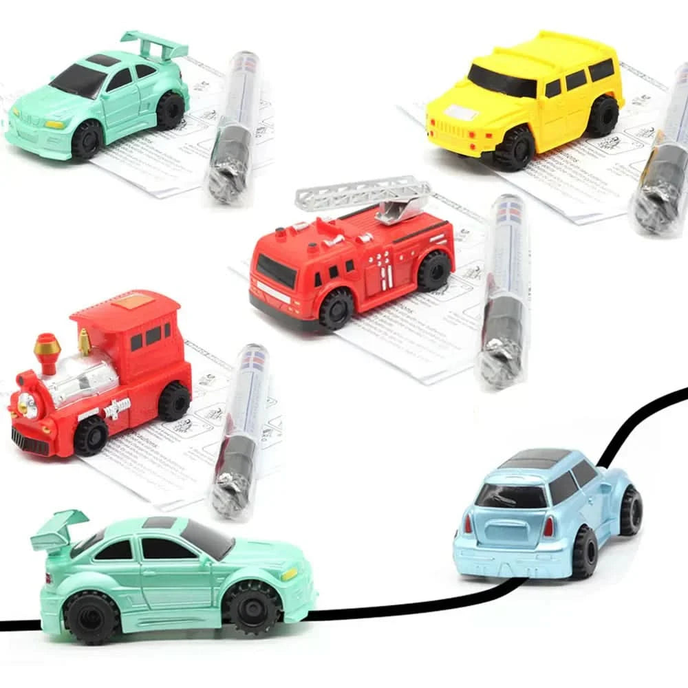 Den magiska bilen som följer dina teckningar som genom magi 
