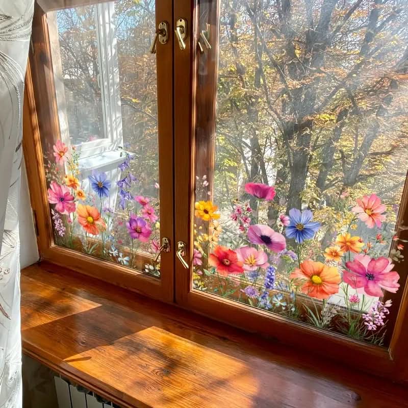 Klistret blommor för fönster 