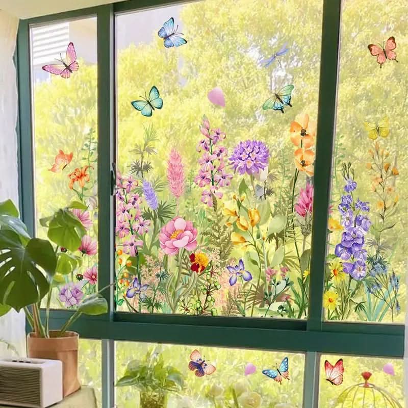 Klistret blommor för fönster 
