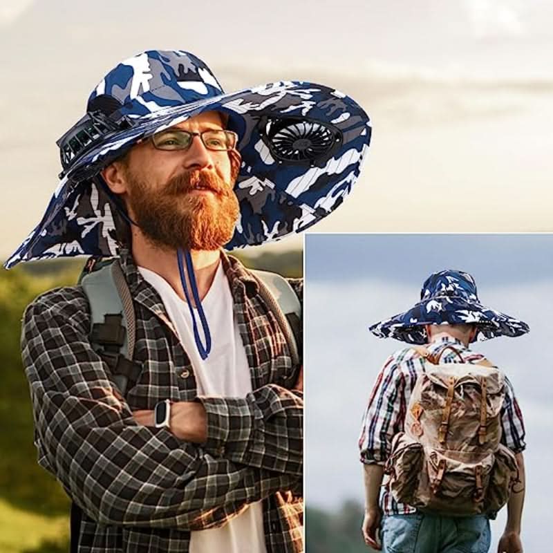 Hat with integrated solar fan 