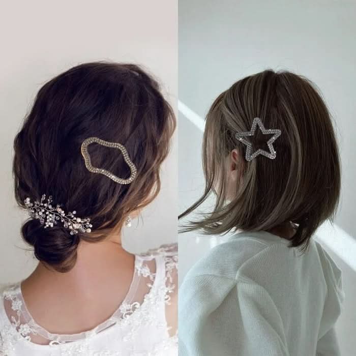Elegant and shiny hair clips (x4) 