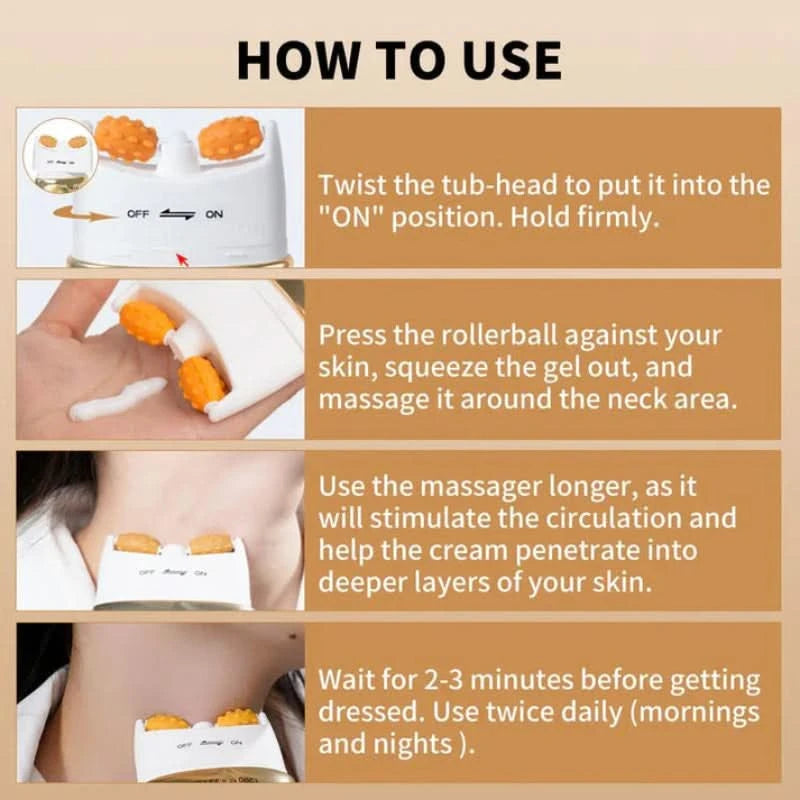 Crème raffermissante cou avec massageur intégré
