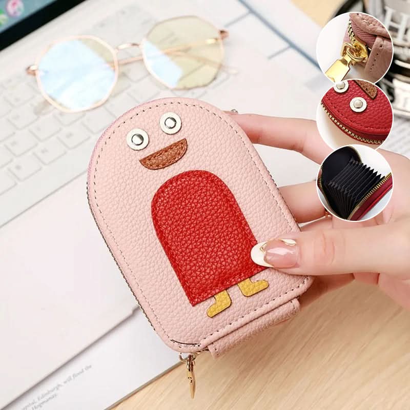 Portofel pentru carduri - model compact și rezistent cu pinguin 