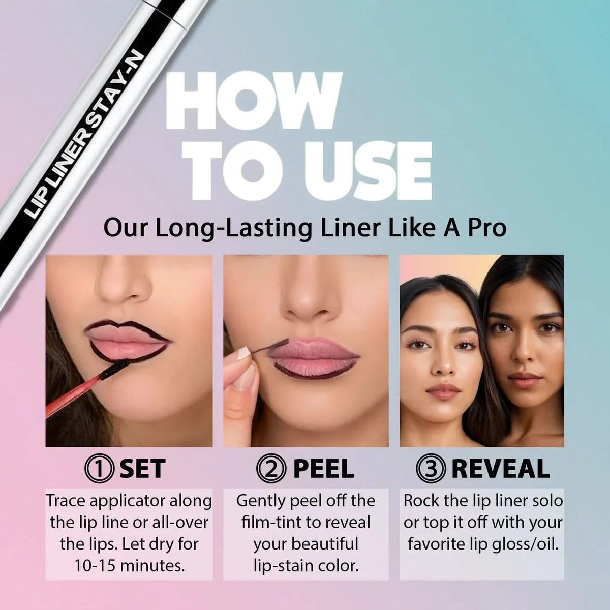 Labios perfectamente definidos, sin retoque durante 12h 